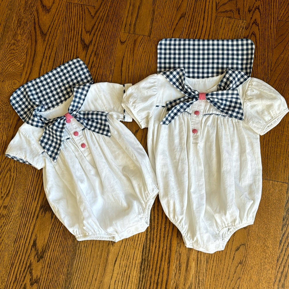 Lullaby Set blue gingham Bubble size 18 months 24/2 available Twins 👦🏼👧🏻🎉